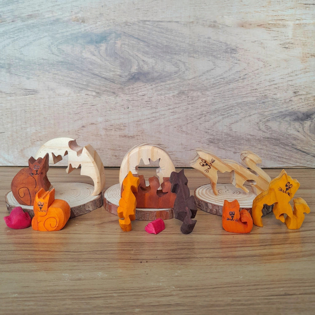 Cats from Behind Wood Art