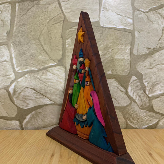 Triangle Wooden Nativity Scene