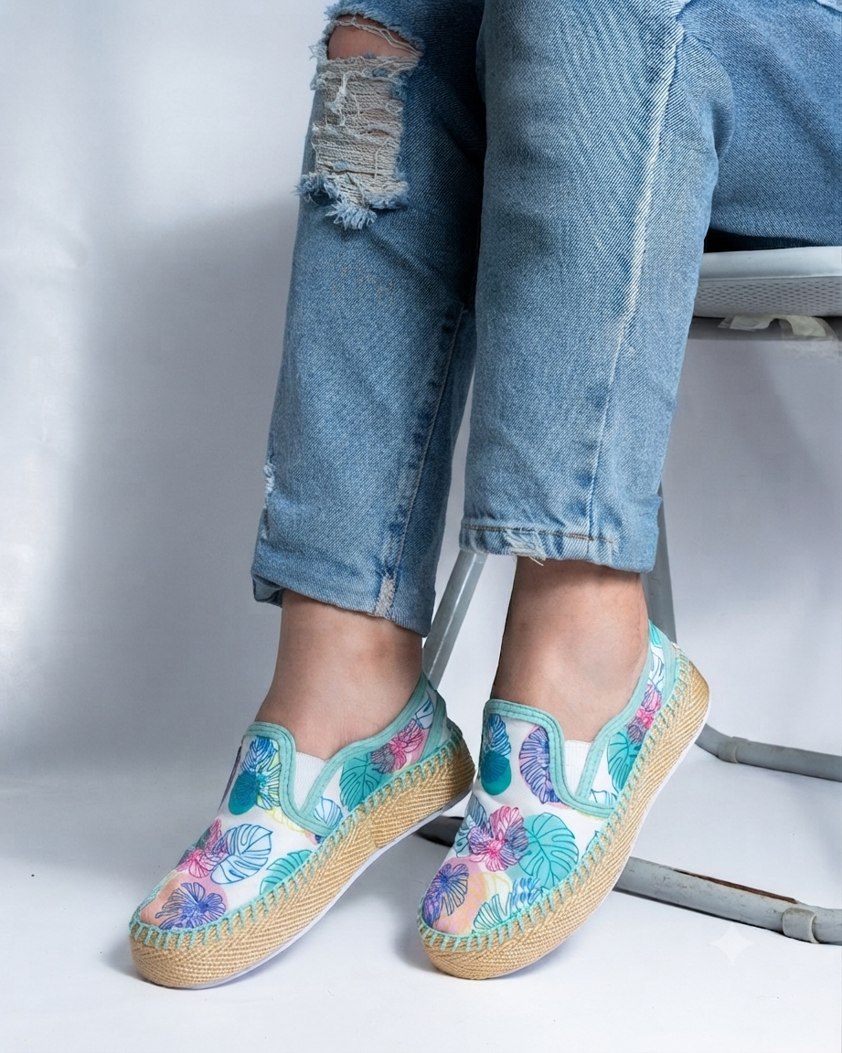 Leaves Sweet Slip-On Espadrille Sneakers by Pontiak