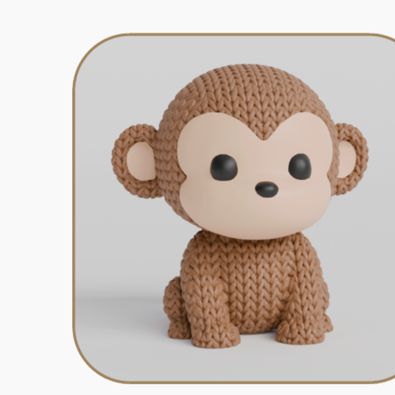 Crochet Monkey silicone candle mold