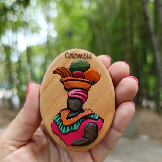 Palenquera Wooden Fridge Magnet