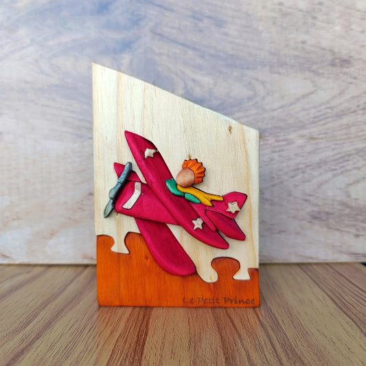 Little Prince and the Airplane Wood Art
