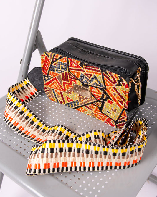 Geometric x Black Bucket Bag by Pontiak
