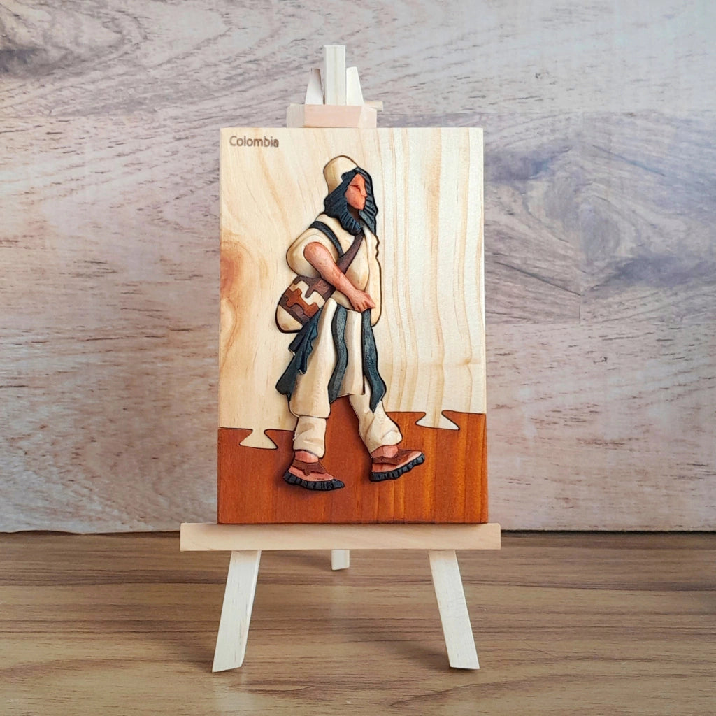 Arhuaco Wood Art on Easel