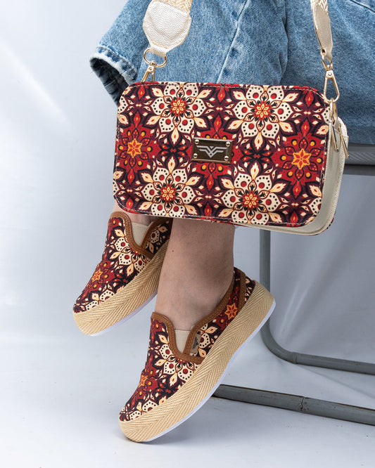 Tobacco Shoes & Crossbody Bag Set by Pontiak