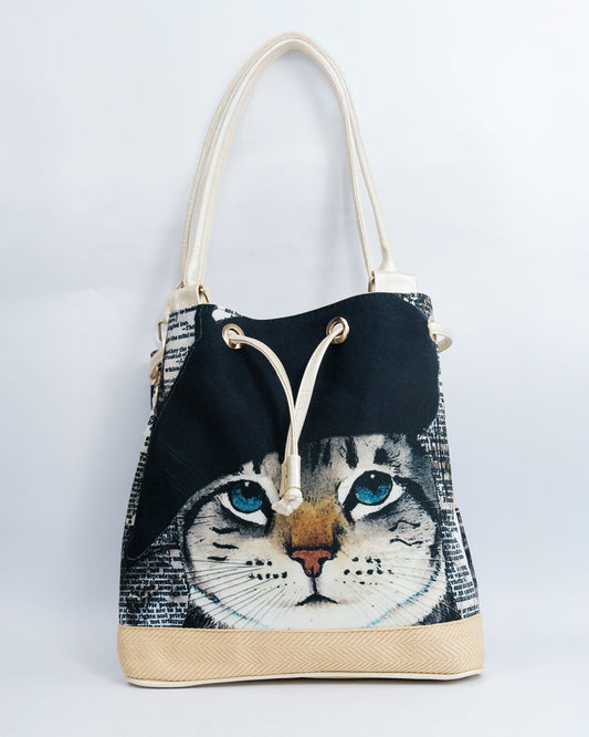Beret Cat Bucket Bag by Pontiak
