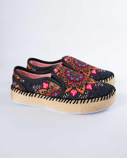 Aila Black Slip-On Espadrille Sneakers by Pontiak