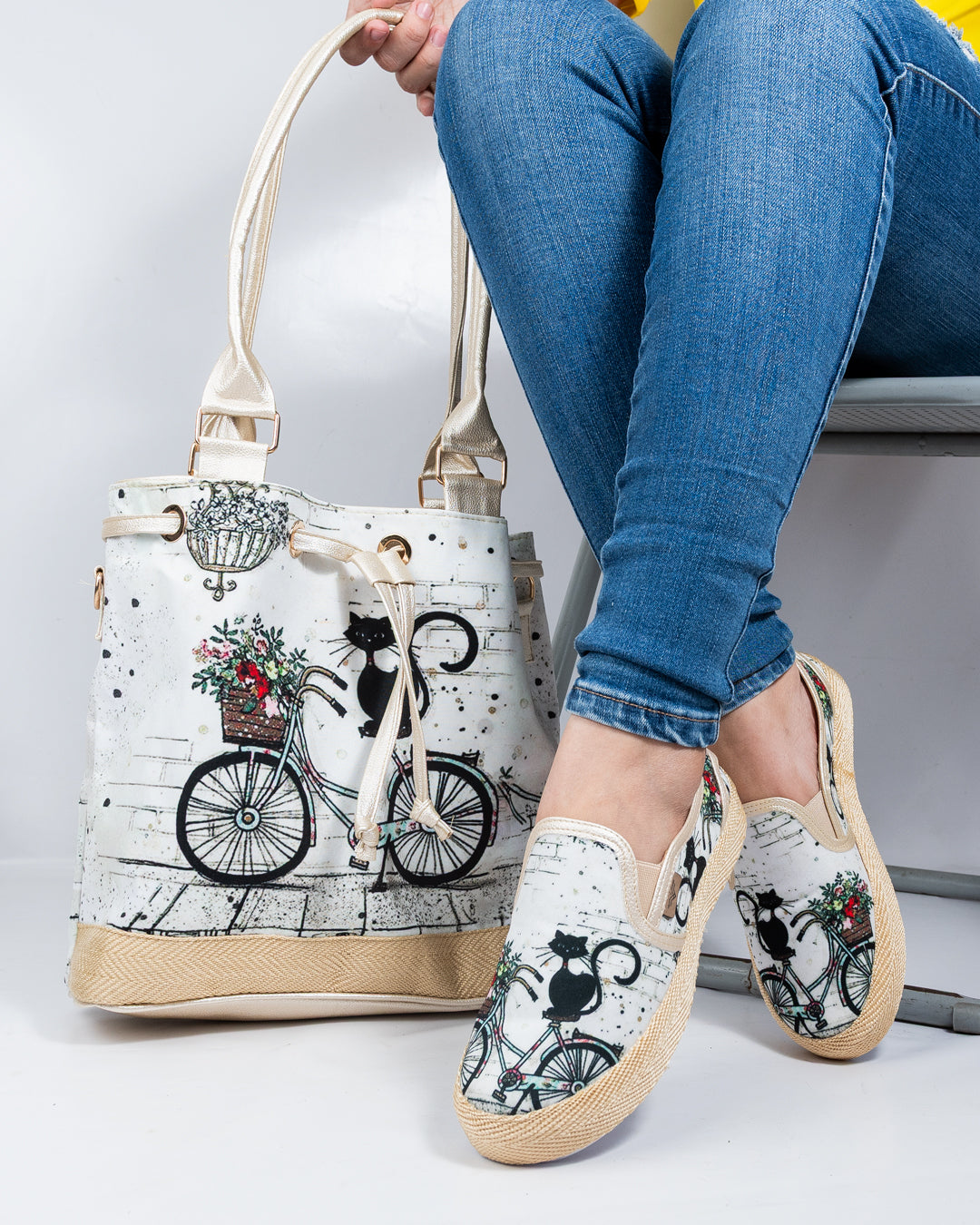 Bike Cat Shoes & Handbag Set by Pontiak