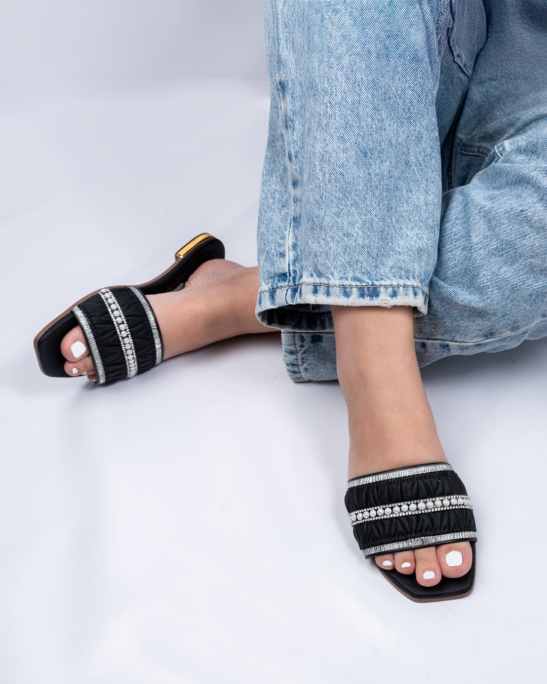 Venus Ruched Slide Sandals by Pontiak