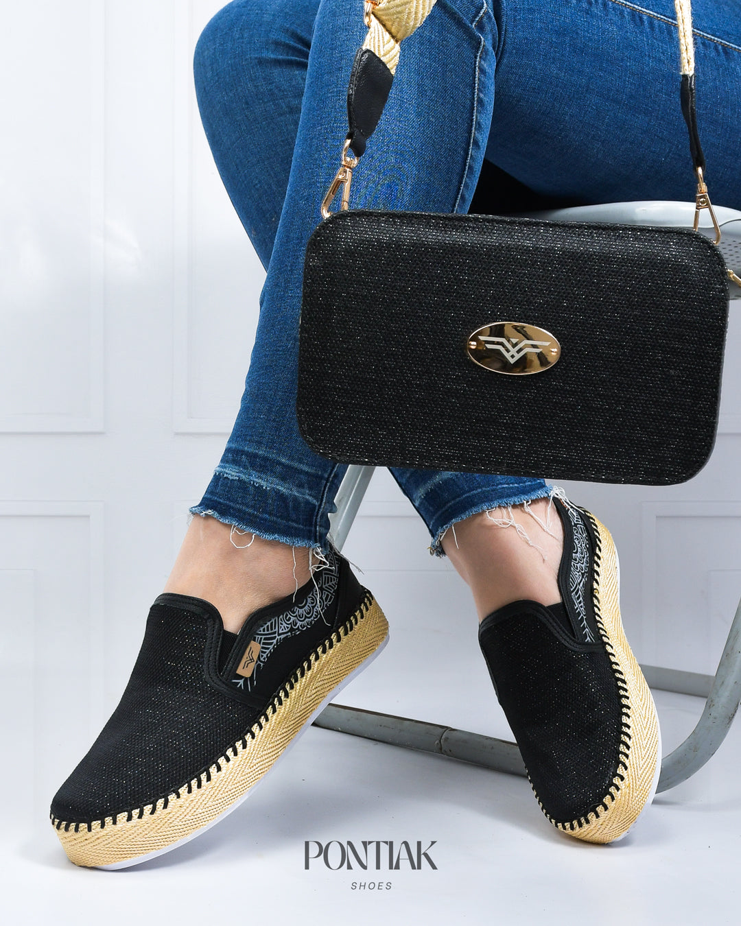 Arandela Shiny Shoes & Crossbody Bag Set by Pontiak