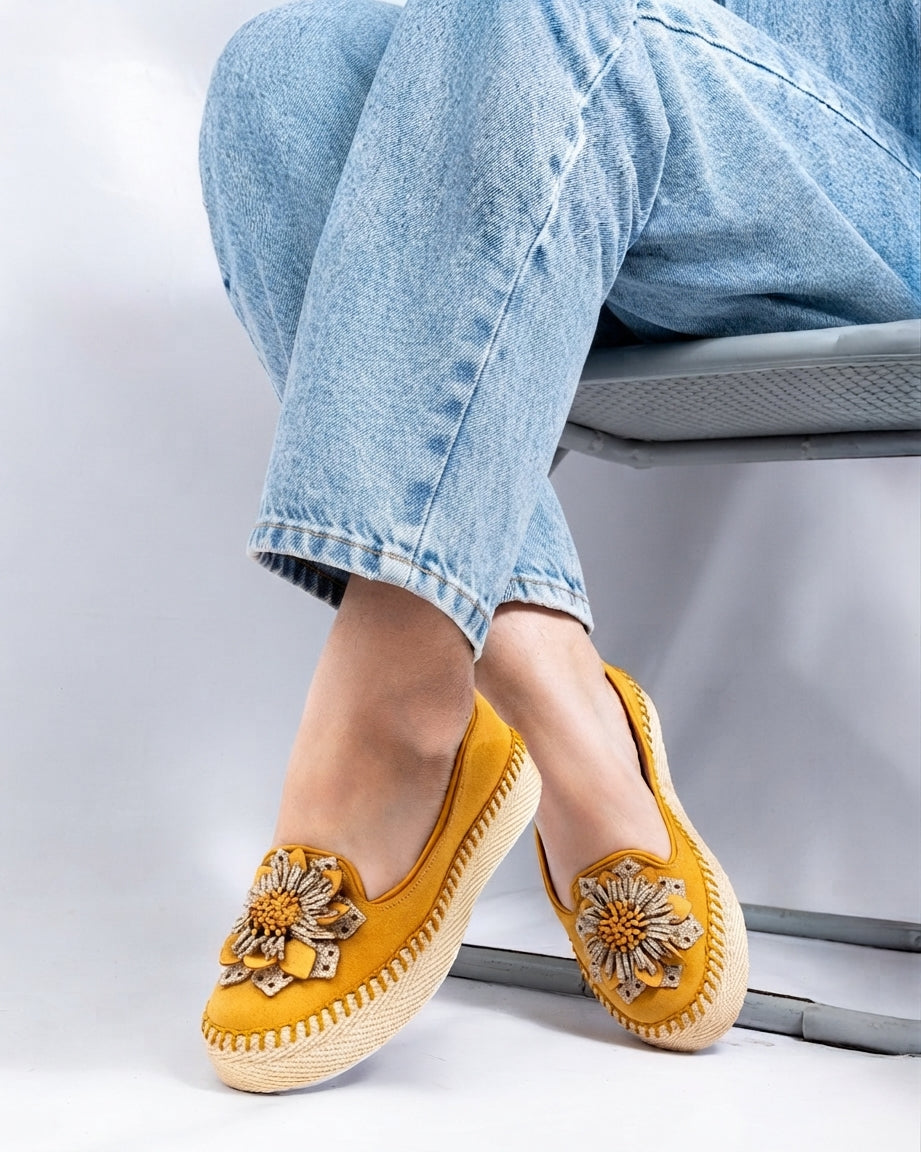 Flower Egyptian Mustard Women's Casual Shoes by Pontiak