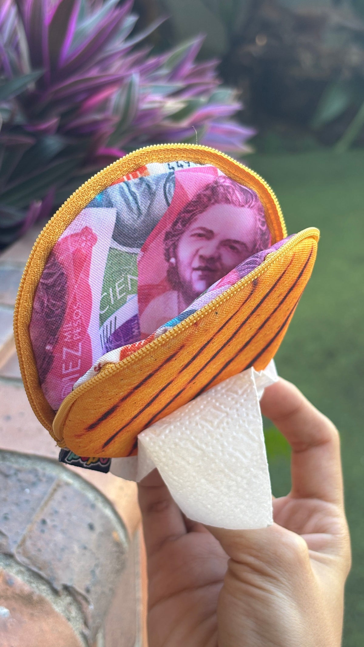Yellow Arepa Coin Purse – Colombian Food Pouch