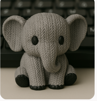 Crochet Elephant silicone candle mold