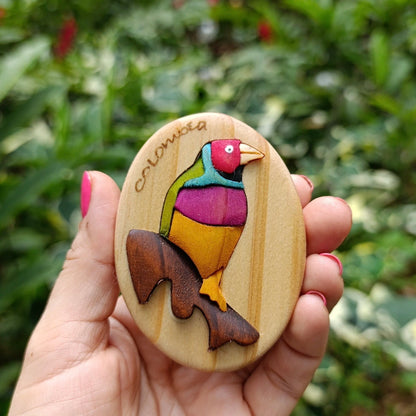Tanager Wooden Fridge Magnet