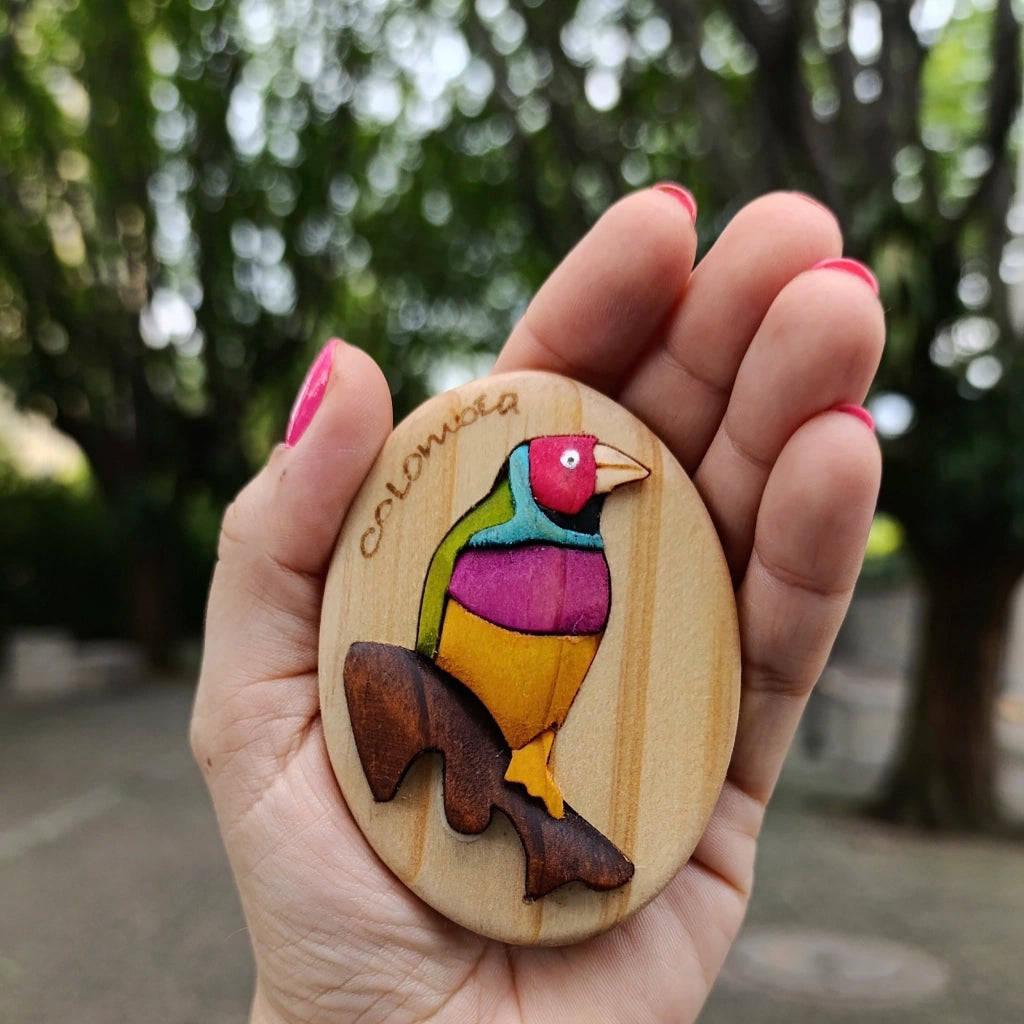 Tanager Wooden Fridge Magnet