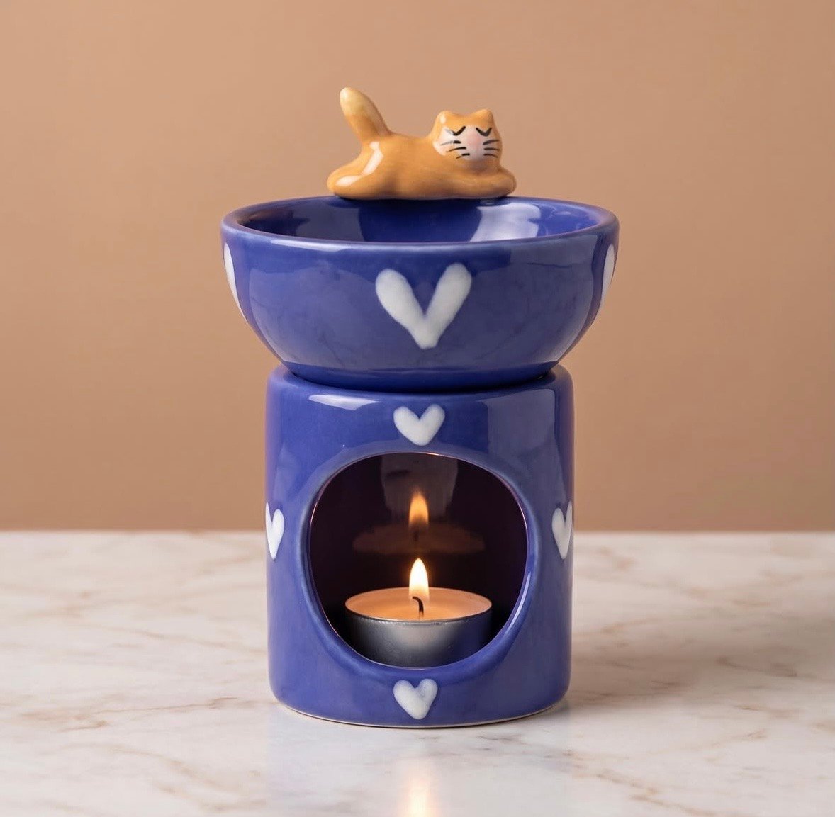 Lying Cat essence oil burner cat lover gift