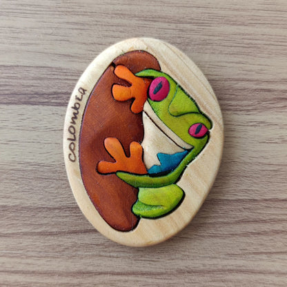 Frog Wooden Fridge Magnet