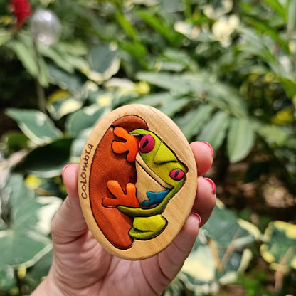 Frog Wooden Fridge Magnet