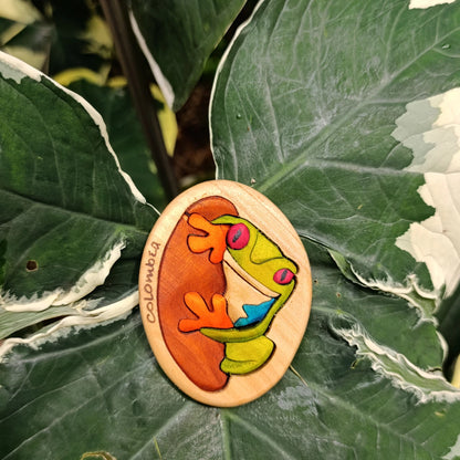 Frog Wooden Fridge Magnet