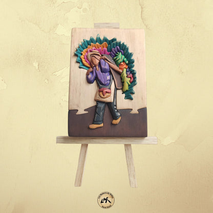 Silletero Wood Art on Easel